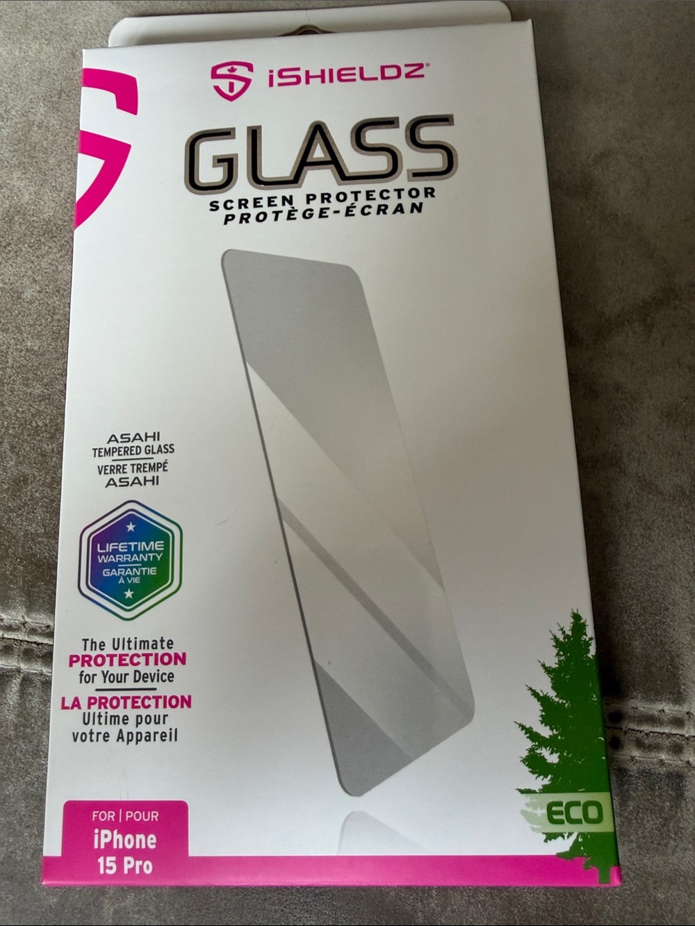 Glass Screen Protector for iPhone 15 Pro — Pink Accents